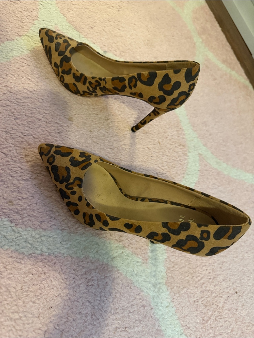 Leopard Print Pointed Toe Stiletto Pumps - Brown